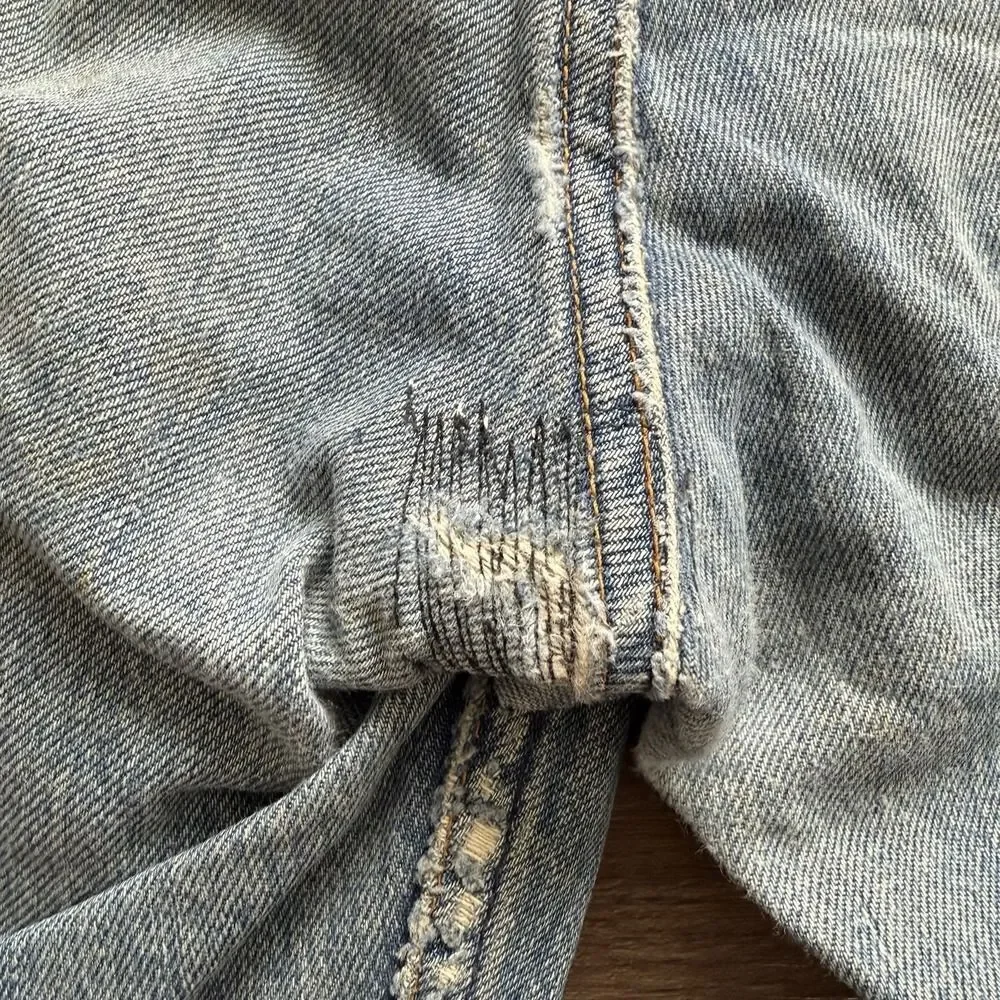 Vintage Levis Big E Jeans Shorts Mens 34 Blue Denim Orange‎ Tab Cut Off Jorts 6